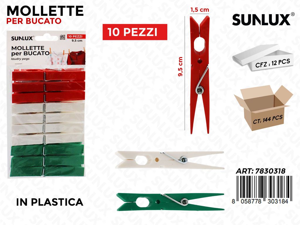 Sunlux Mollette Bucato Ass. 10PCS 1.5*9.5CM