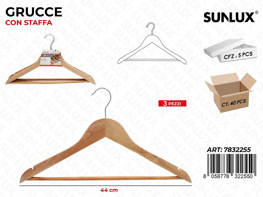 Sunlux Grucce in Legno 44CM 3PCS