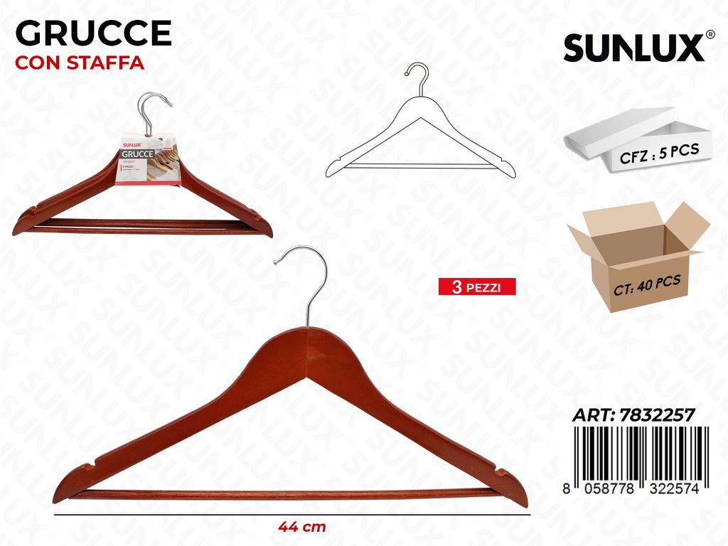 Sunlux Grucce in Legno 44CM 3PCS