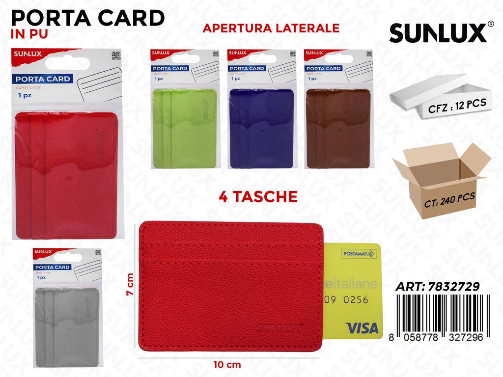 Sunlux Porta Card 4TASCHE Pu Ass. Apert. LAT.10*7CM