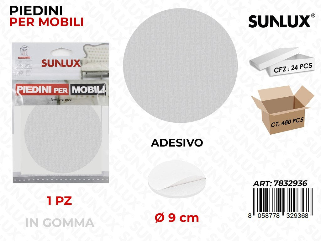 Piedini per Mobili Gomma Bianco Adv 9CM