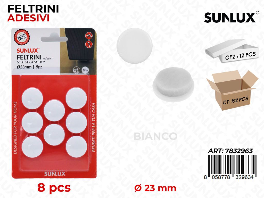 Feltrini Adv Bianco 8PCS 23MM