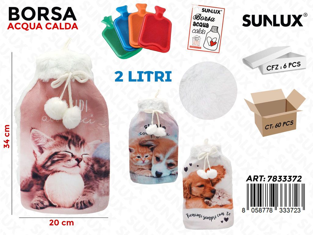 Sunlux Borsa Acqua Calda Ass. 2LT 20*34CM