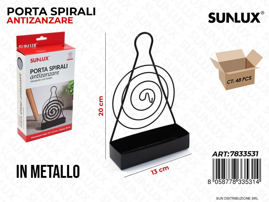 Porta Spirali Antizanzare in Metallo 13*20CM