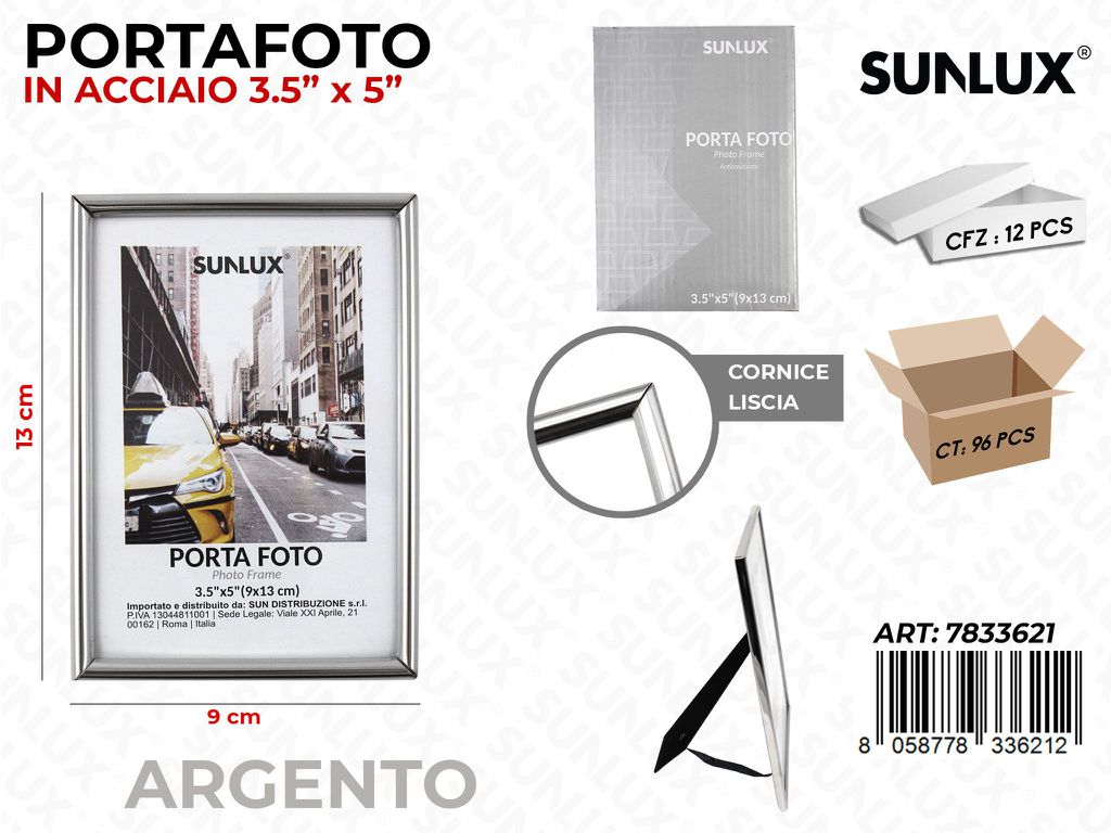 Portafoto in Acciaio Argento 9*13CM
