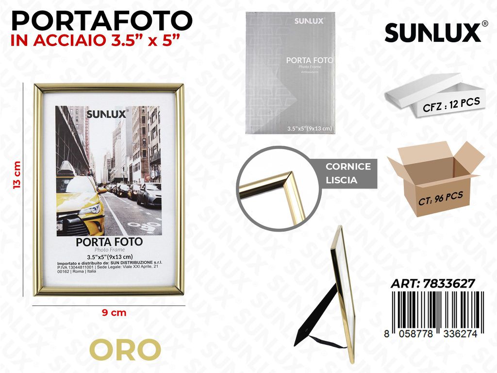 Portafoto in Acciaio Oro 9*13CM