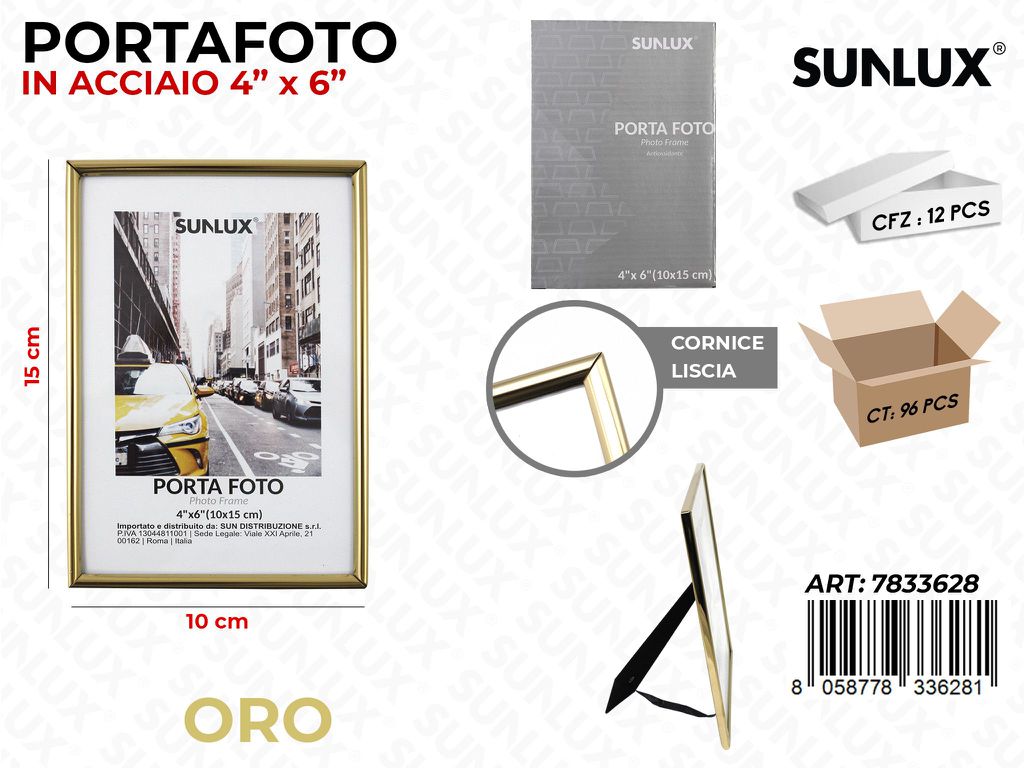 Portafoto in Acciaio Oro 10*15CM