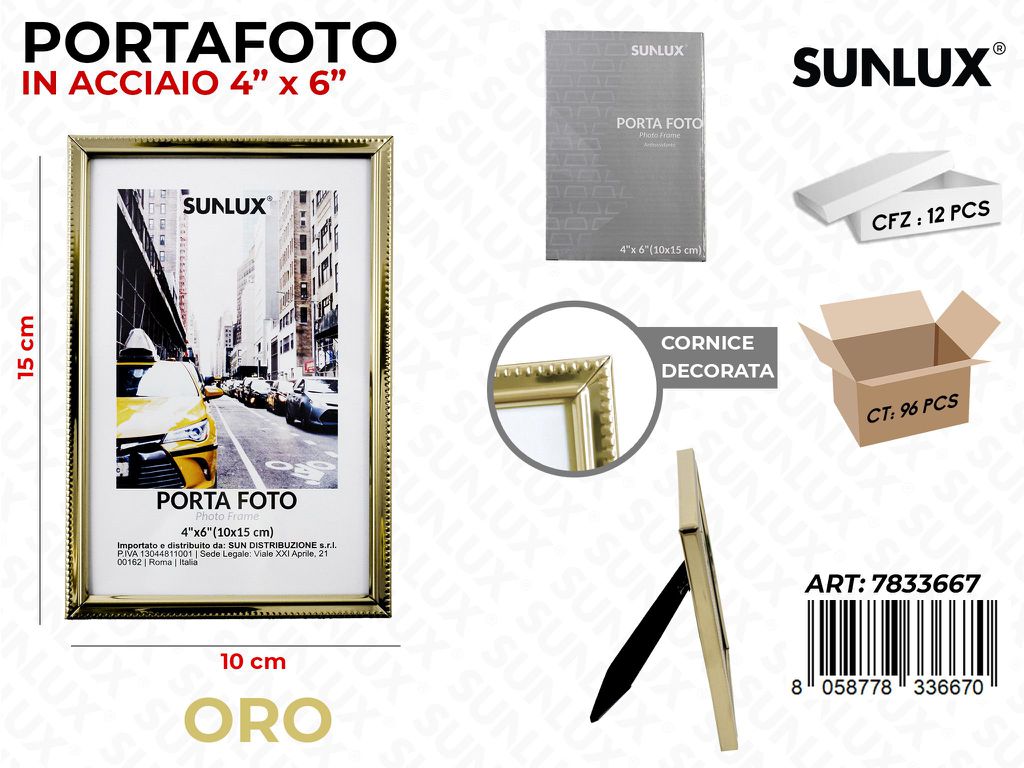 Portafoto in Acciaio Oro 10*15CM