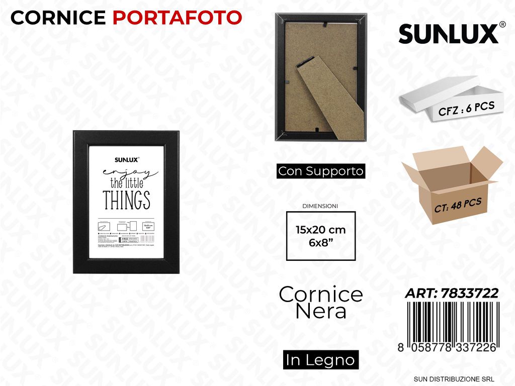Cornice Nero c/ Supp. 15*20CM 6*8
