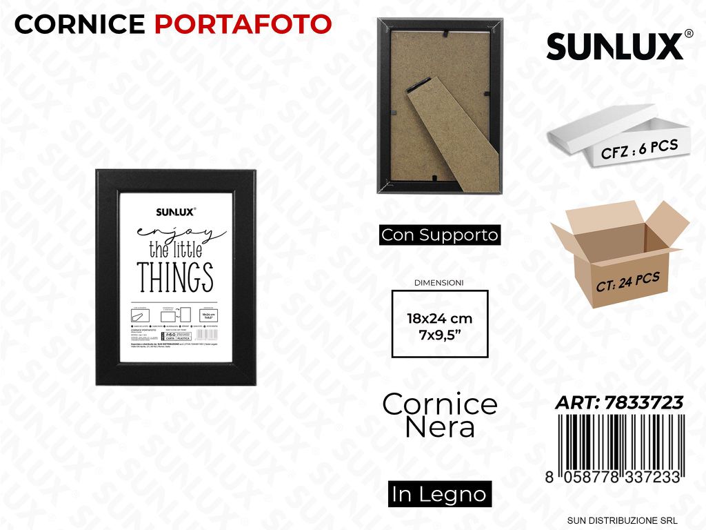 Cornice Nero c/ Supp. 18*24CM 7*9.5