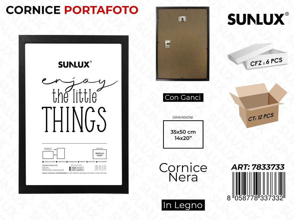 Cornice Nero c/ Ganci 35*50CM 14*20