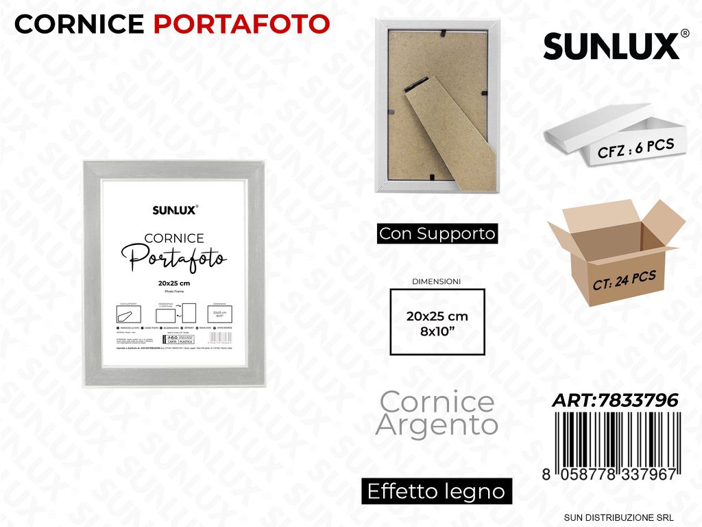 Cornice Arg. c/ Supp. 20*25CM 8*10