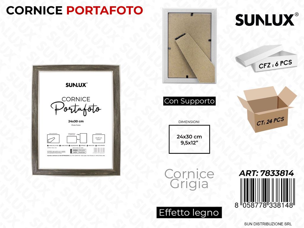 Cornice Grigio c/ Supp. 24*30CM 9.5*12
