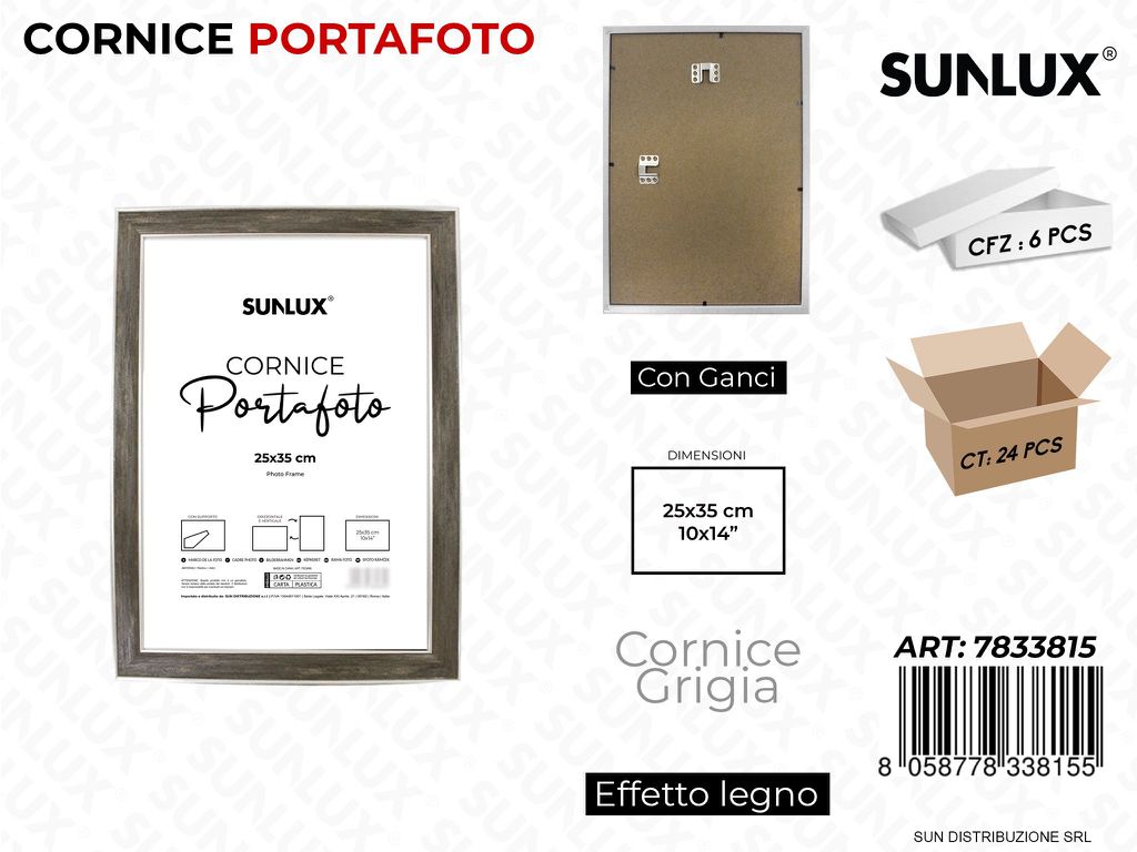Cornice Grigio c/ Ganci 25*35CM 10*14