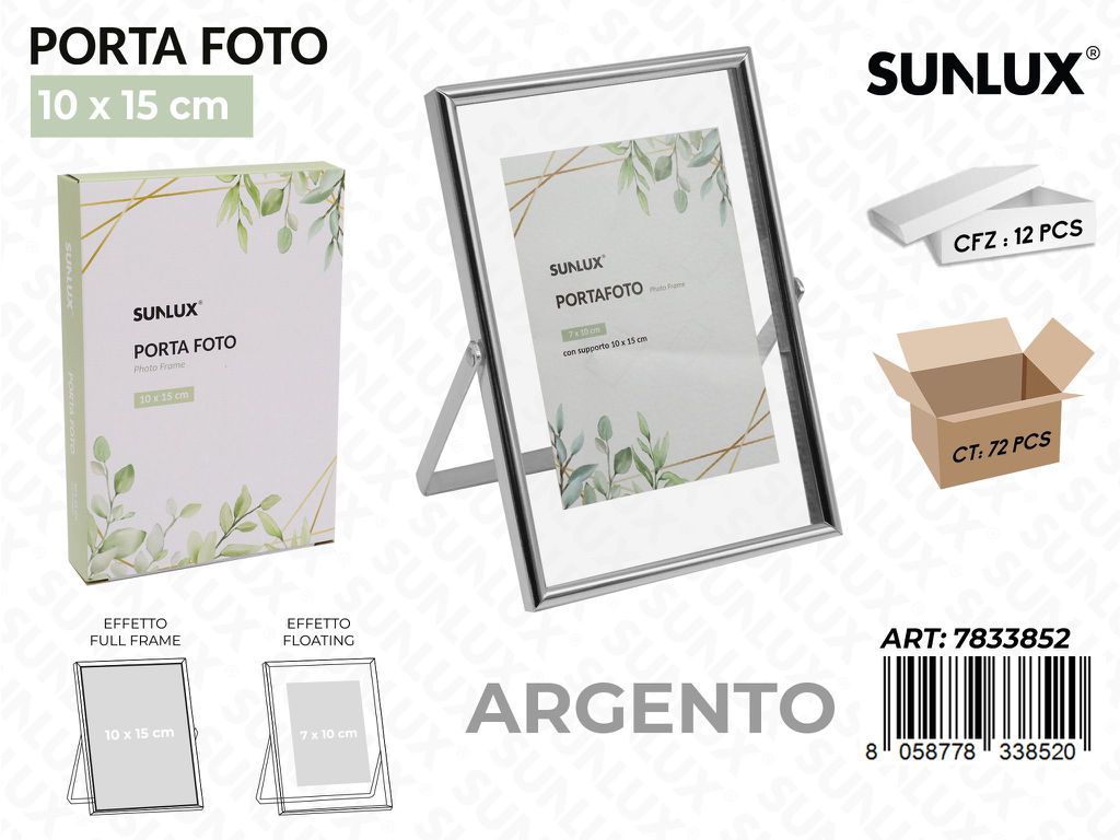 Sunlux Portafoto c/ Supp. Arg. 10*15CM