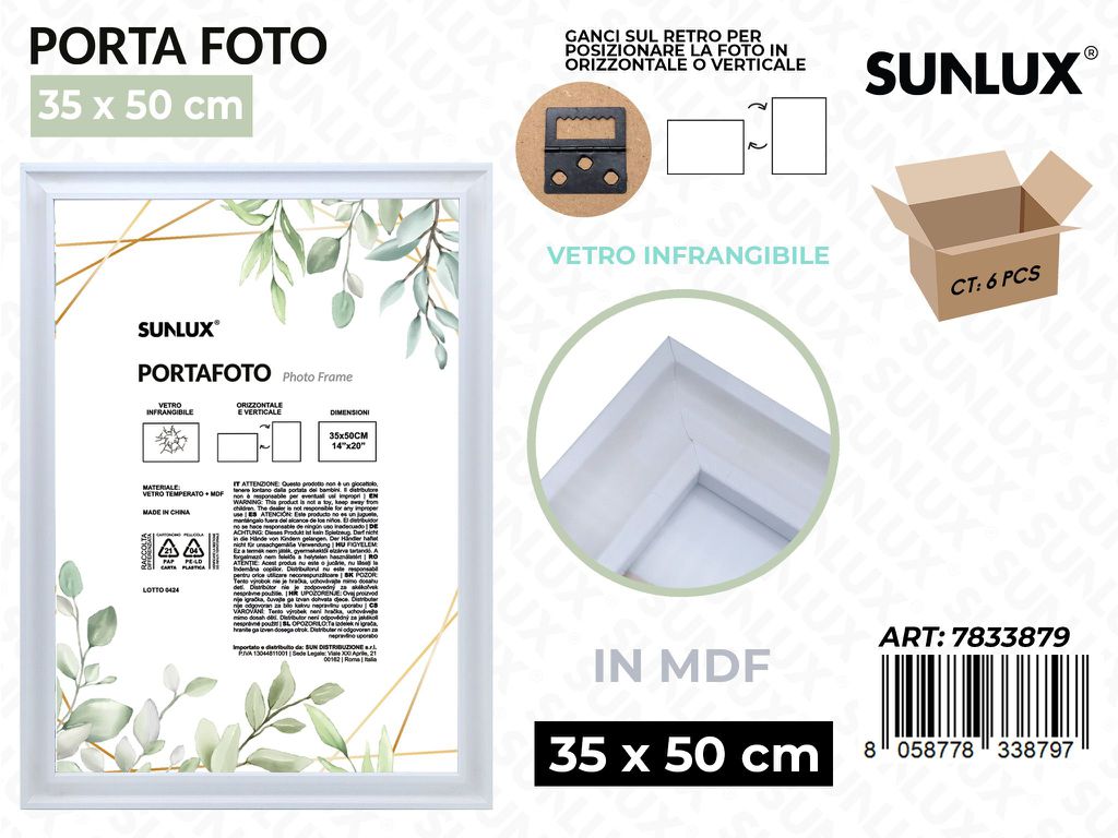 Sunlux Portafoto c/ Ganci Bia. Mdf 35*50CM