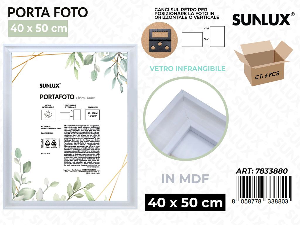 Sunlux Portafoto c/ Ganci Bia. Mdf 40*50CM