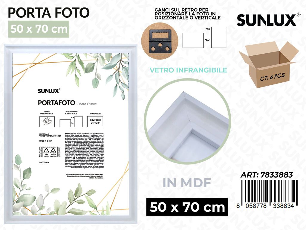 Sunlux Portafoto c/ Ganci Bia. Mdf 50*70CM