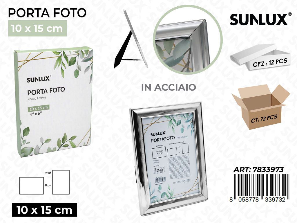 Sunlux Porta Foto Acciaio ARG.10*15CM