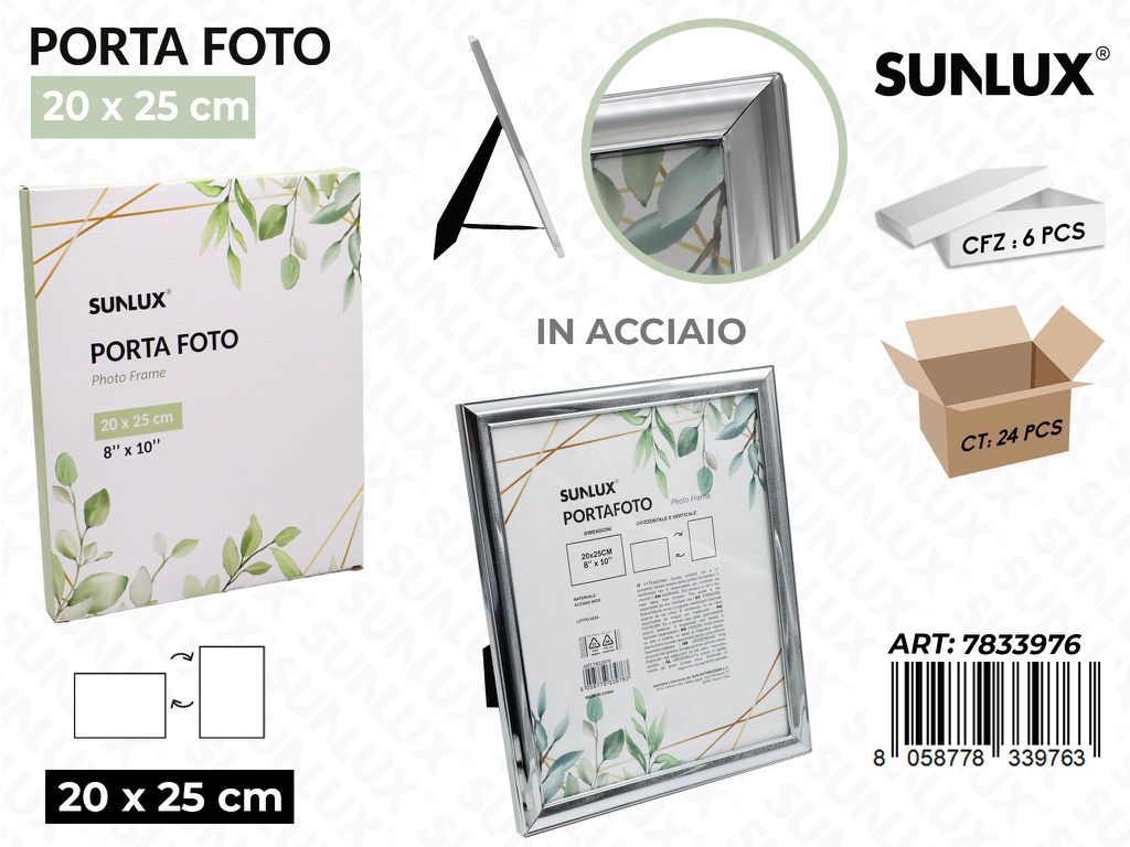 Sunlux Porta Foto Acciaio Arg. 20*25CM