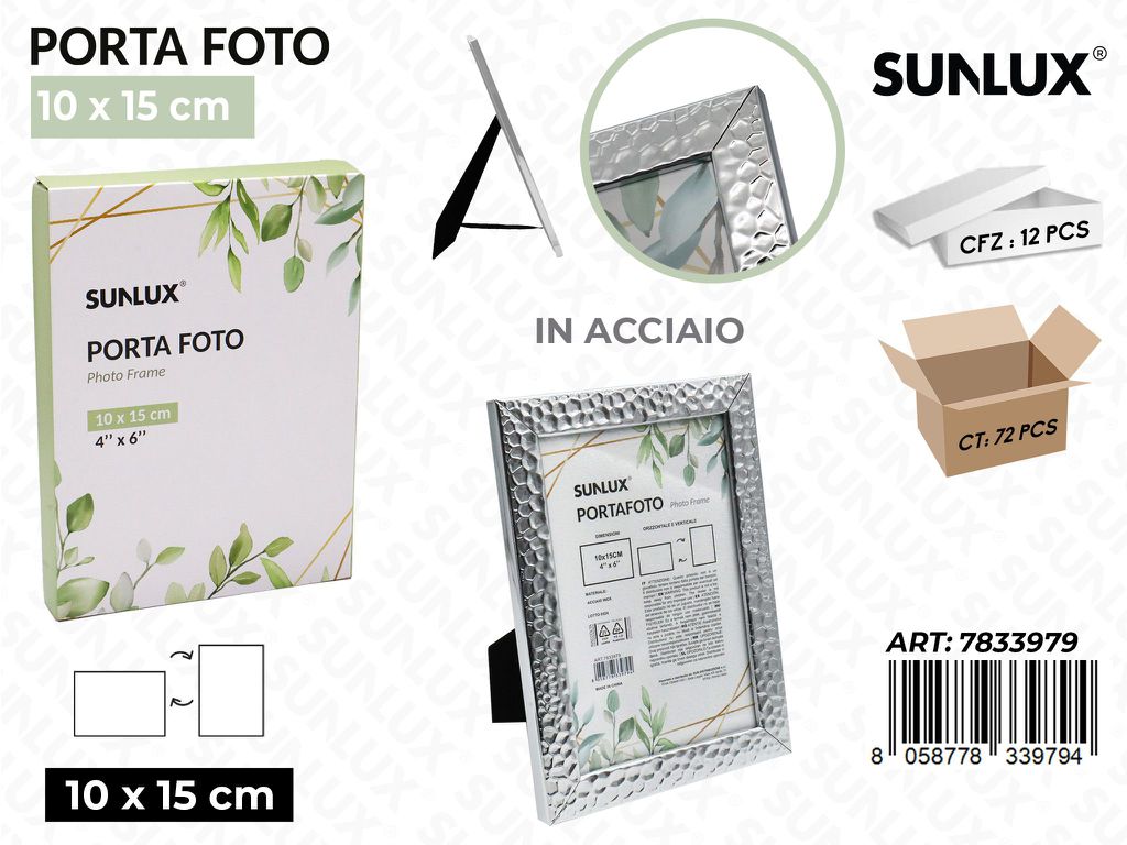 Sunlux Porta Foto Acc. Goffrato Arg. 10*15CM
