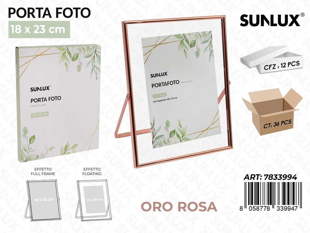 Sunlux Portafoto c/ Supp. Ororosa 18*23CM
