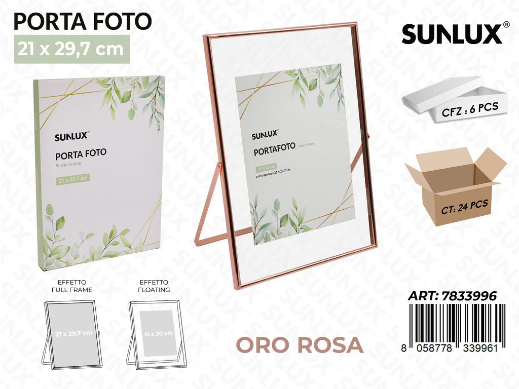Sunlux Portafoto c/ Supp. Ororosa 21*29.7CM