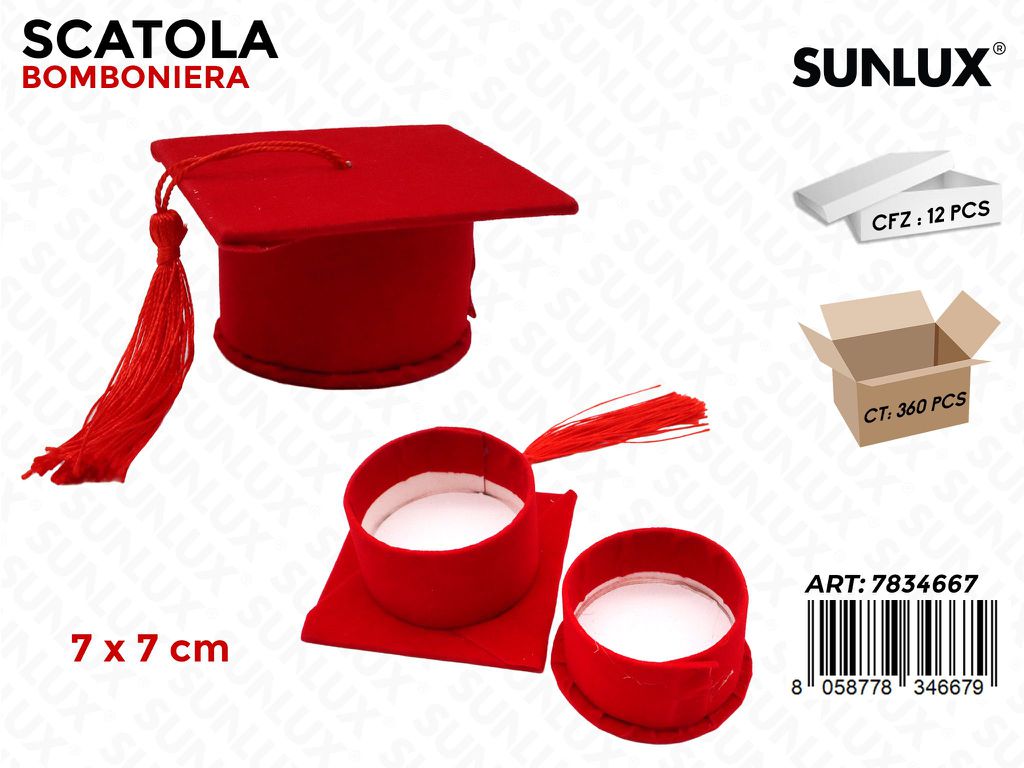Cappello Laurea X Bomboniere Rosso/Pz da 12CFZ