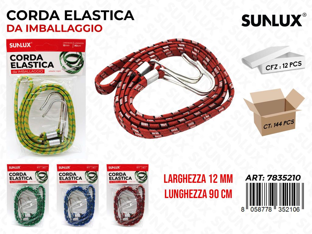 Corda Elastica Imballaggio 12MM*90CM