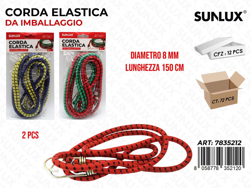Corda Elastica Imballaggio 8MM*150CM 2PCS