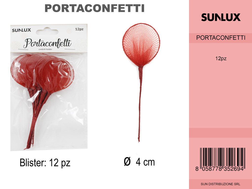 Porta Confetti Rosso 12PC-D.4CM
