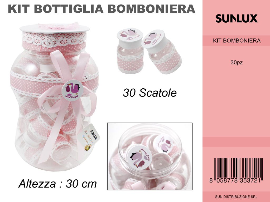 Kit 30 Pc Bomboniere in Biberon Rosa 30CM