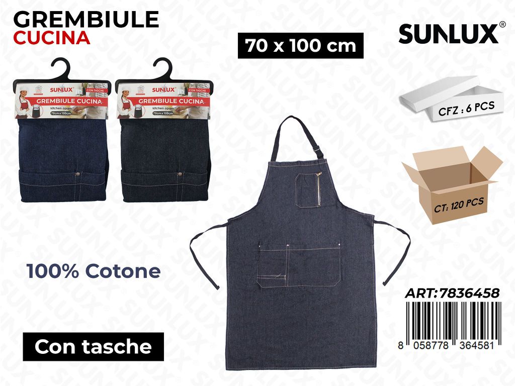 Grembiule da Cucina c/ Tasche 70*100CM