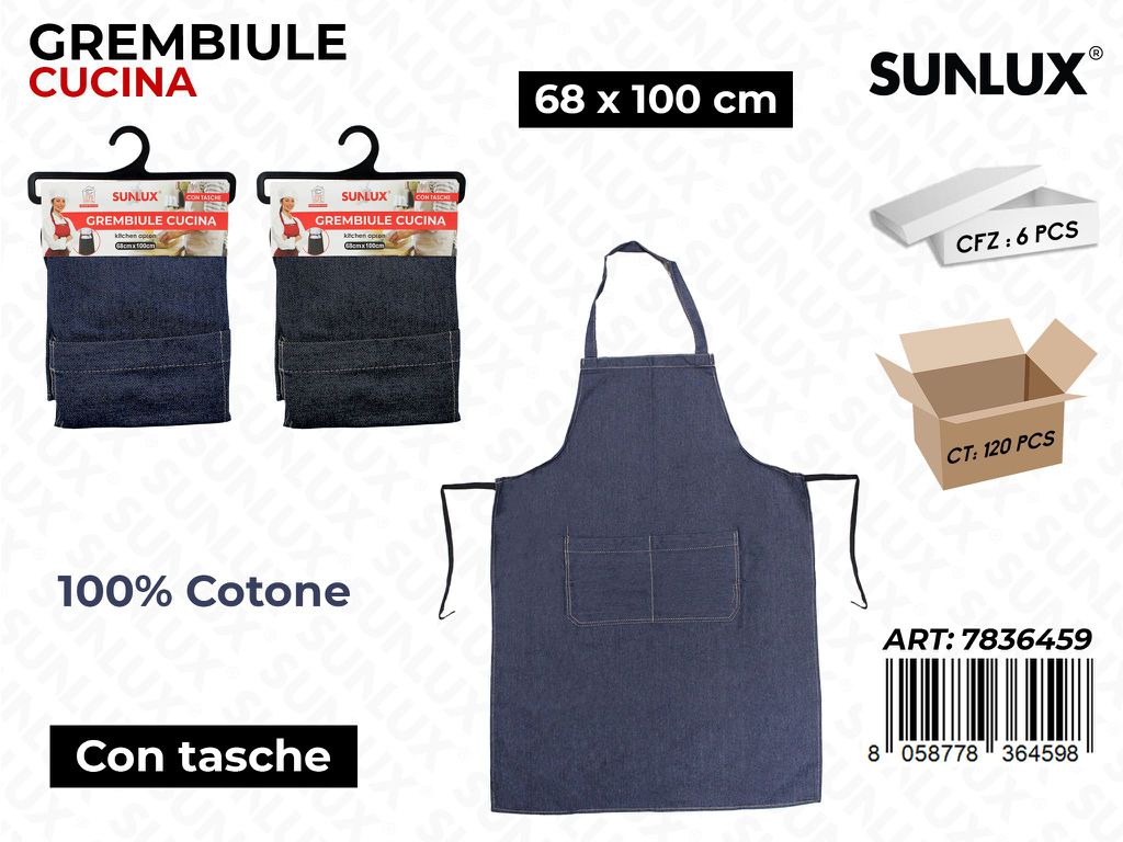 Grembiule da Cucina c/ Tasche 68*100CM
