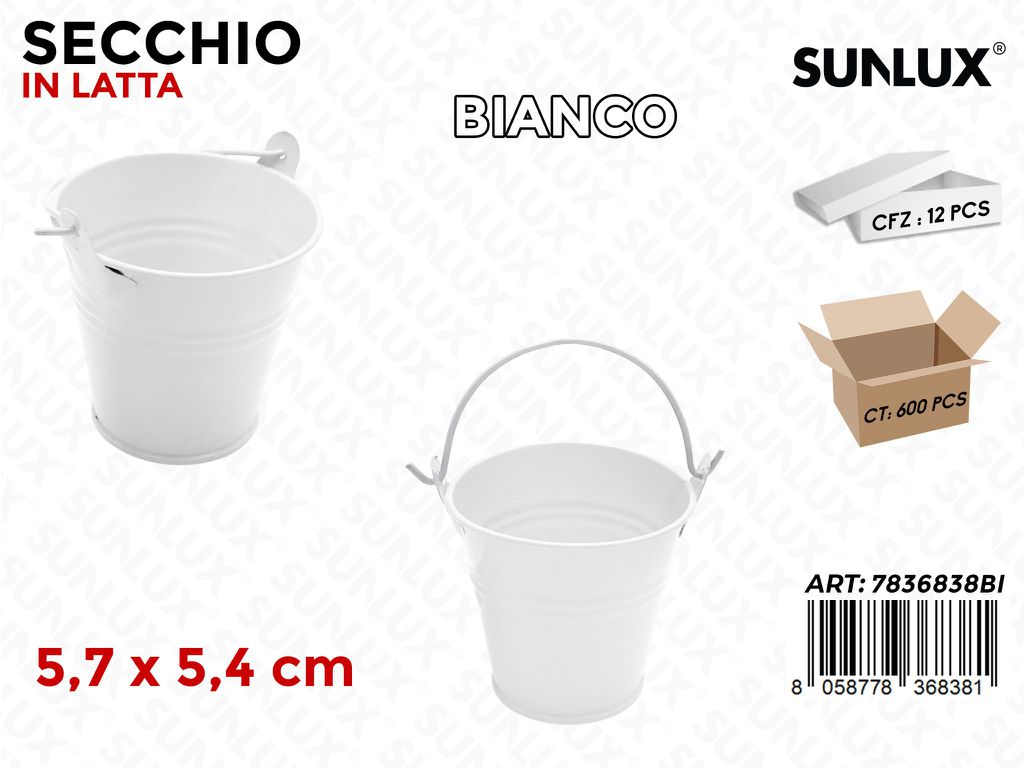 Secchio in Latta Bianco 5.7*5.4CM