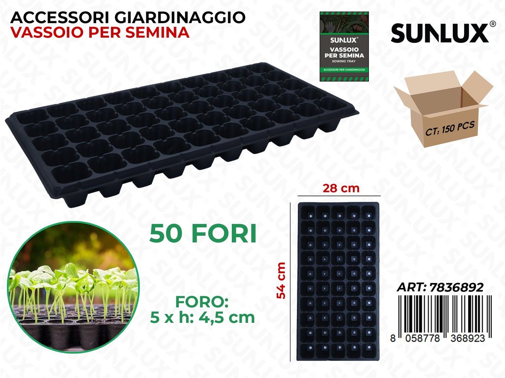 Sunlux Vassoio per Semina 50FORI 54*28CM