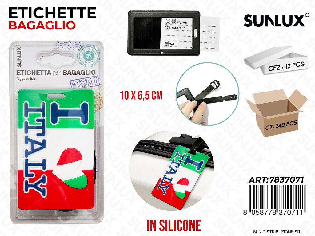 Etichetta Bagaglio Love Ita Silicone 10*6.5CM