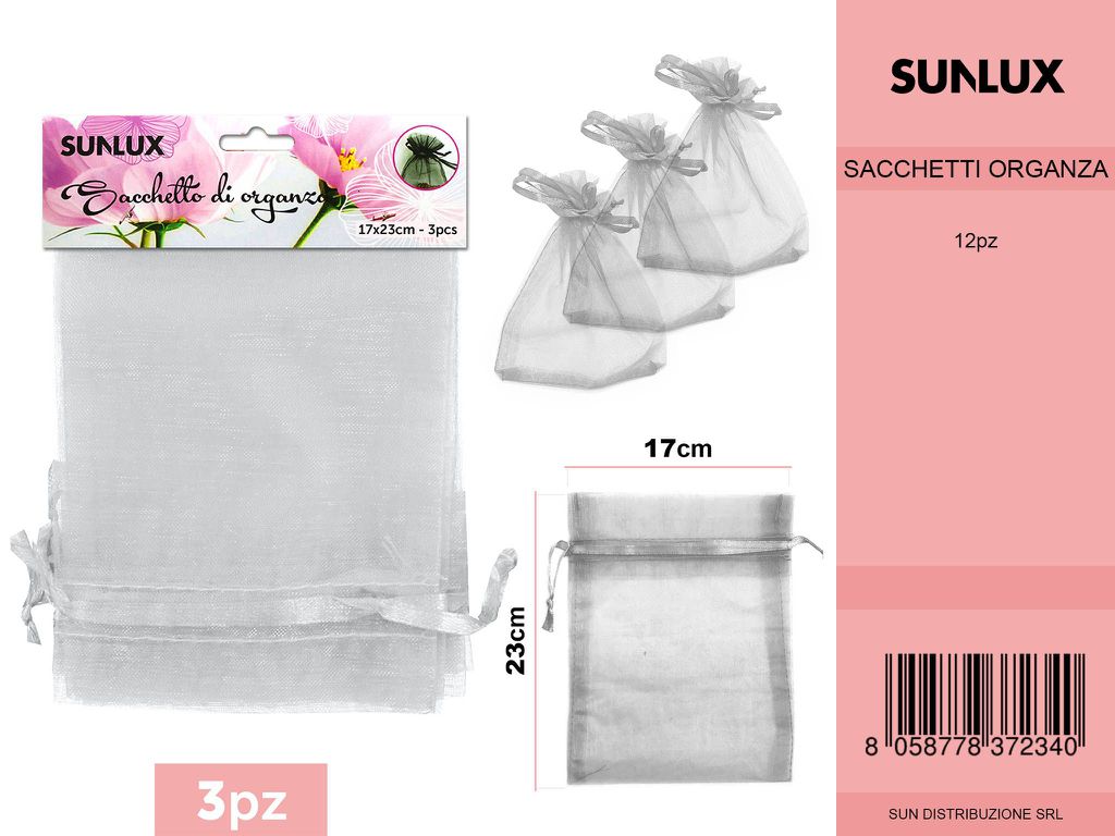 Sacchi Organza 17*23CM ARGENTO5050824