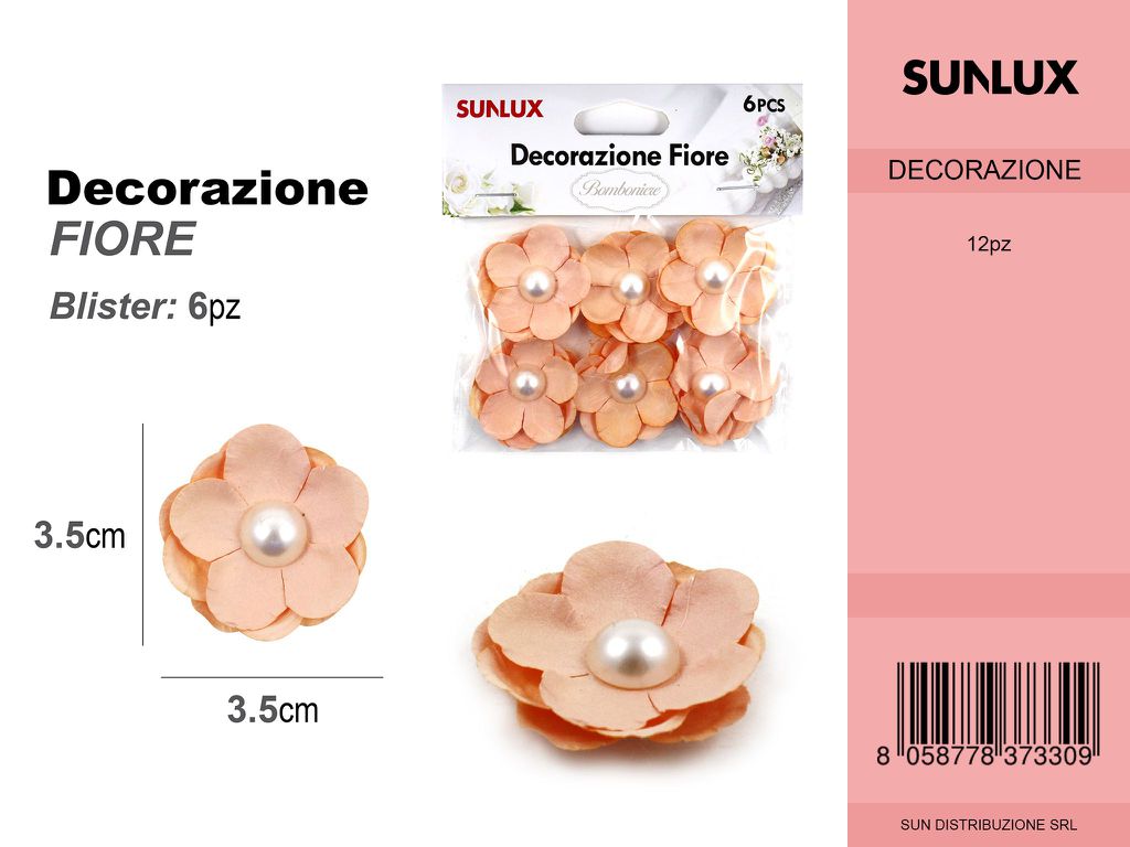 Fiore Decorazione 6PC Salmone /Pz da 12CFZ
