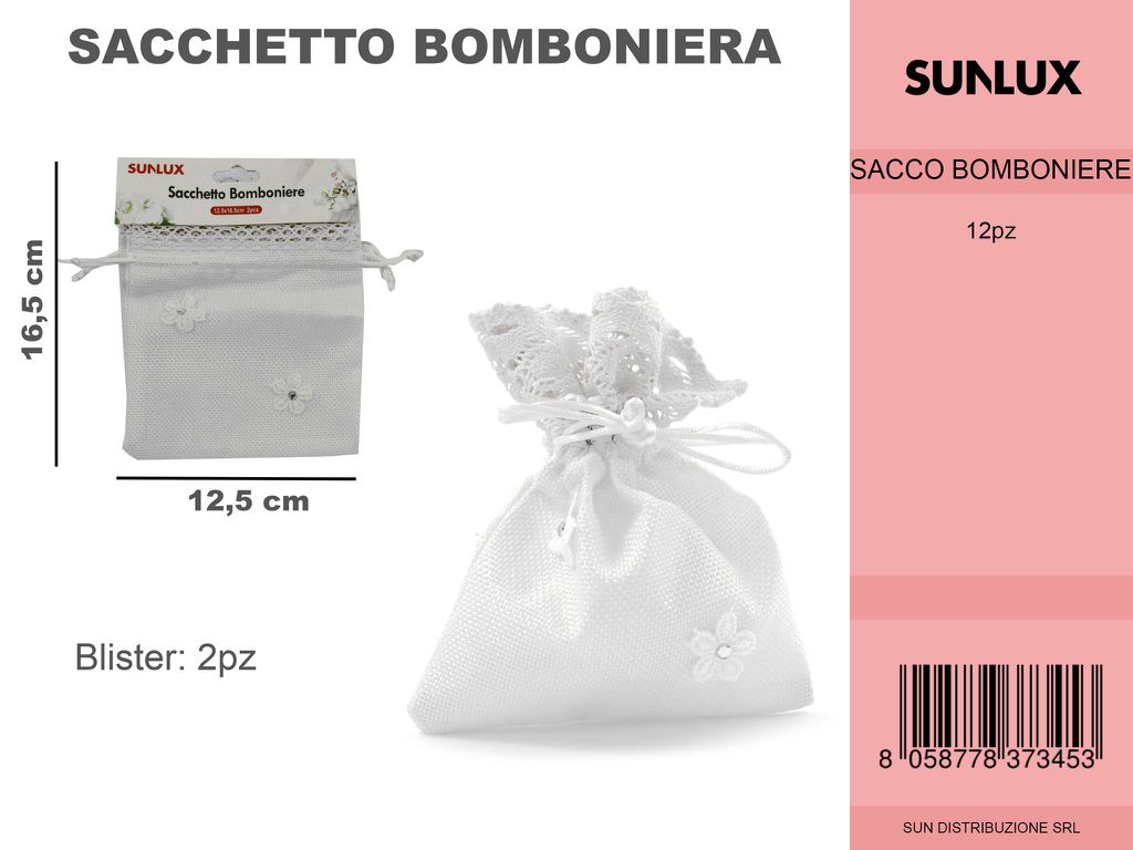 Sacchetto Bomboniere Bianco 12.5*16.5CM