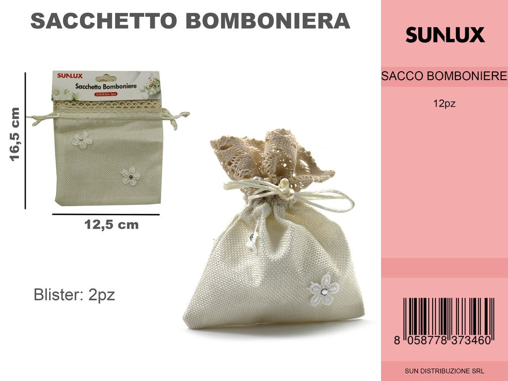 Sacchetto Bomboniere Avorio 12.5*16.5CM