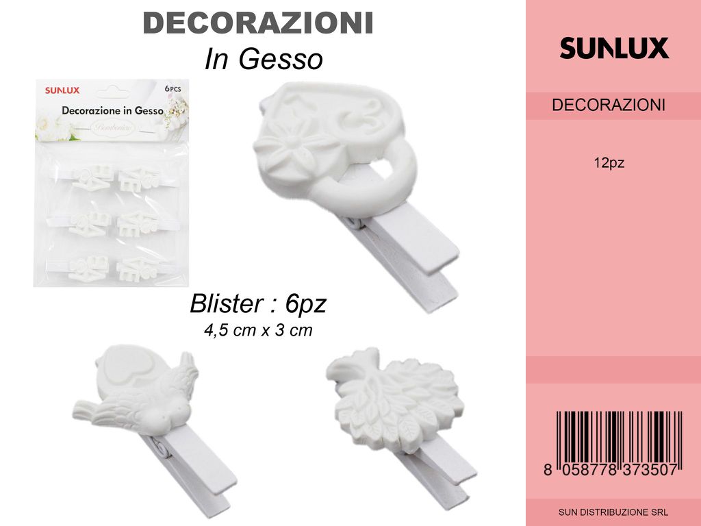 Dec.in Gesso c/Mollettine Serie Love/Pz da 12CFZ