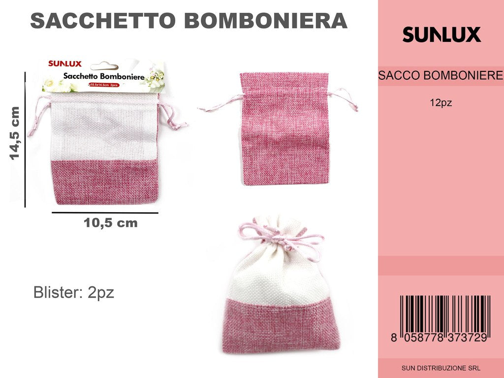 Sacchetto Bomboniere 2PC 105X14.5 Rosa/Pz da 12CFZ