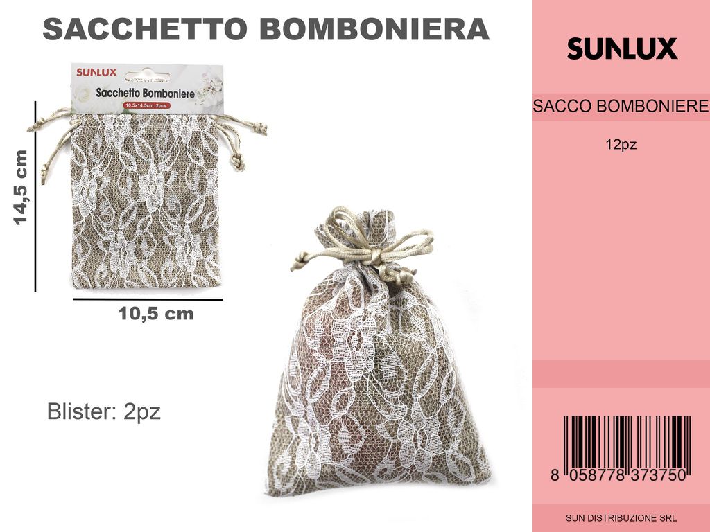 Sacchetto Bomboniera di Lino 2PC-10.5*14.5CM
