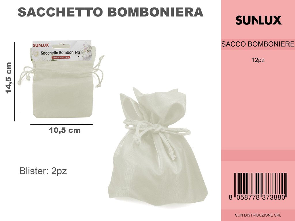 Sacchetto per Bomboniere Panna 2PC /Pz da 12CFZ