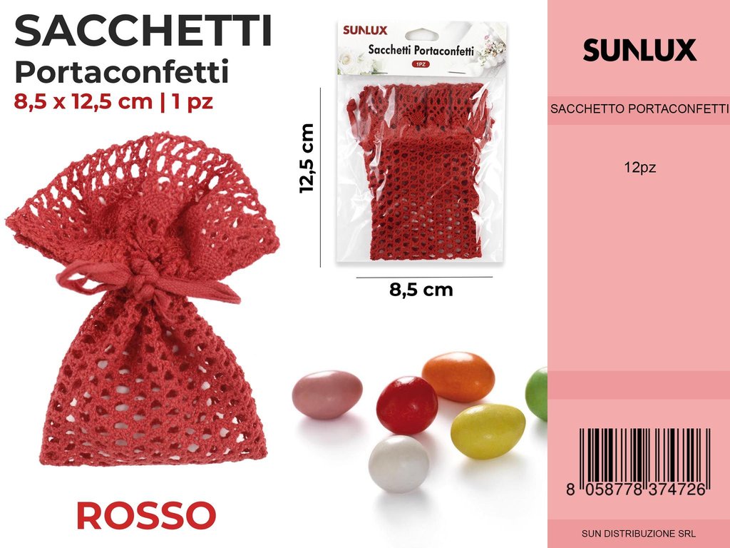 Sacchetti Portaconfetti Rosso 8.5*12.5CM