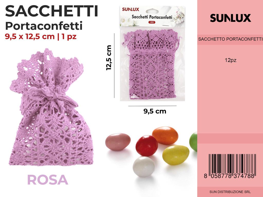 Sacchetti Portaconfetti Rosa 9.5*12.5CM