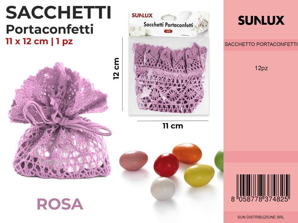 Sacchetti Portaconfetti Rosa 11*12CM