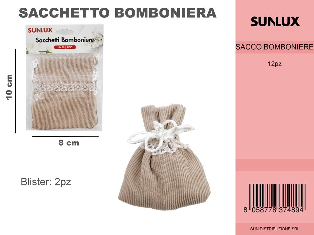 Sacchetto Bomboniere Beige 2PC-8*10CM