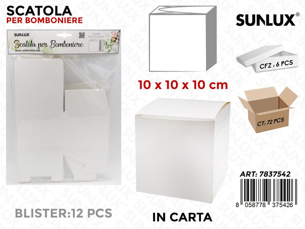 Scatola Bomboniere Carta 12PCS- 10*10*10CM